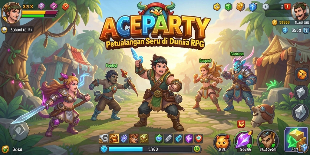 Screenshot gameplay ACEPARTY menunjukkan aksi pertarungan yang mendebarkan.