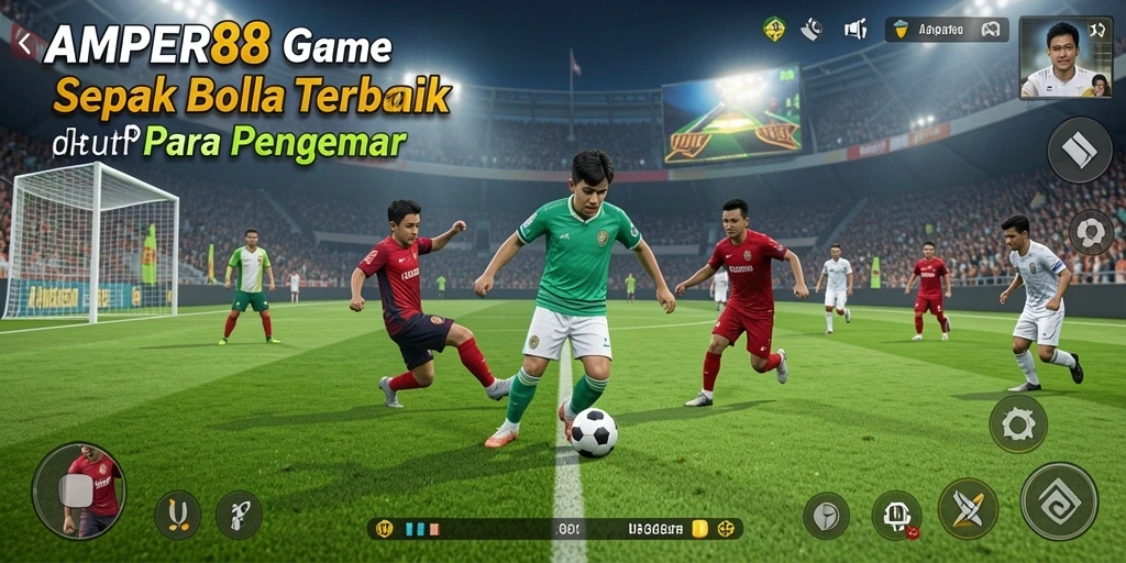 Screenshot gameplay AMPER88 menampilkan pertandingan sepak bola mendebarkan.
