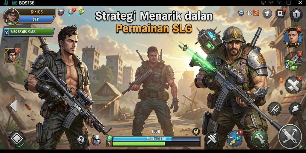 Screenshot menampilkan aksi taktis dalam permainan SLG.