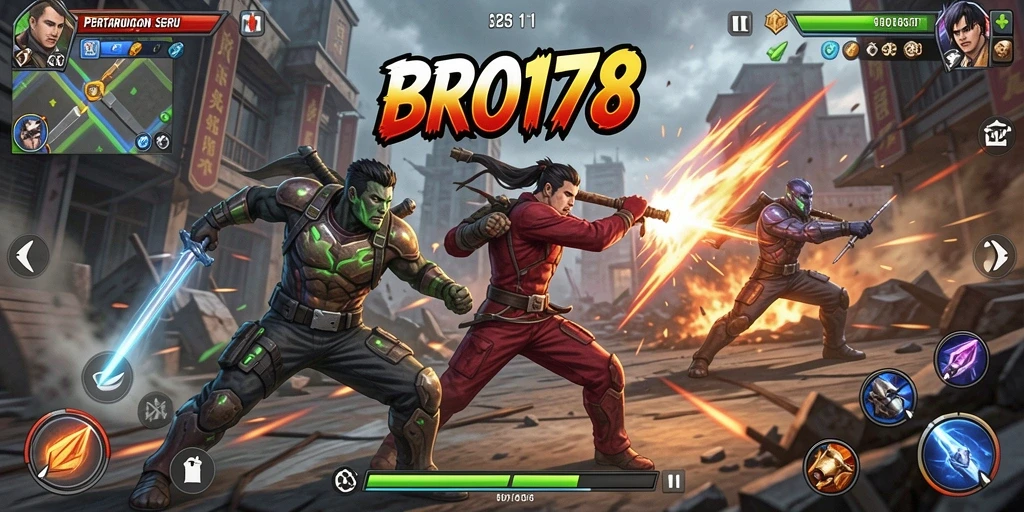 Tampilan utama gameplay BRO178 dengan pertarungan seru dan aksi mendebarkan.