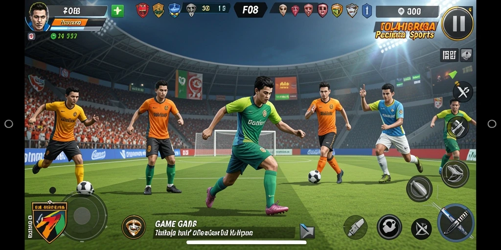 Tampilan menarik dari gameplay F08 yang penuh aksi olahraga.