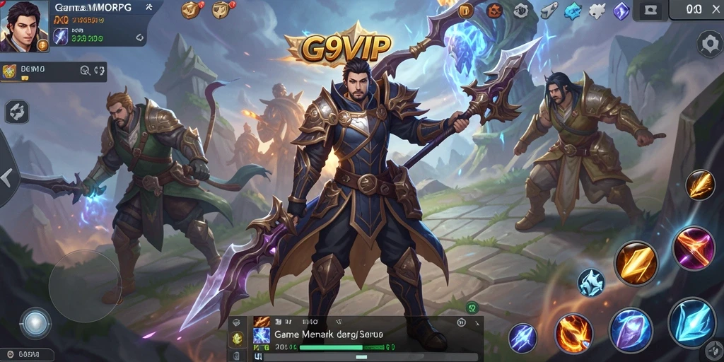 Tampilan seru gameplay G9VIP dalam dunia MMORPG.