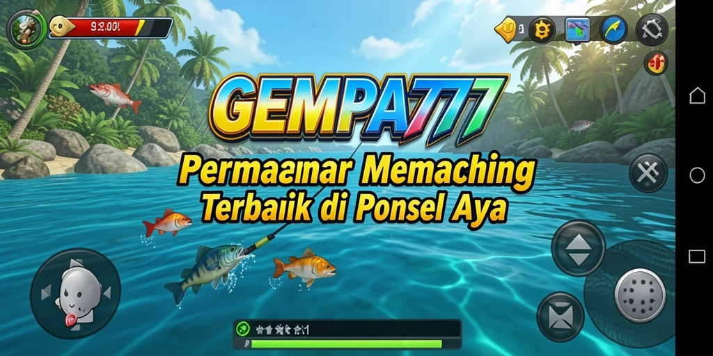 Tampilan gameplay seru di GEMPA777 dengan berbagai ikan yang menunggu untuk ditangkap.