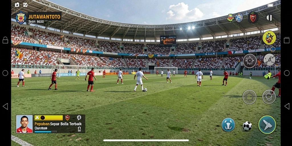 Gambaran permainan sepak bola yang seru dan menegangkan.