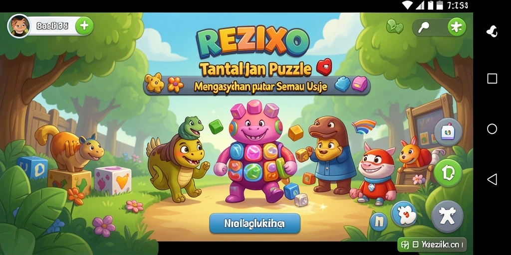 Tampilan gameplay REZIXO dengan visual yang menarik dan tantangan seru.